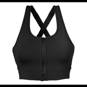 NWOT Athleta Zip Front Stealth Sports Bra Medium